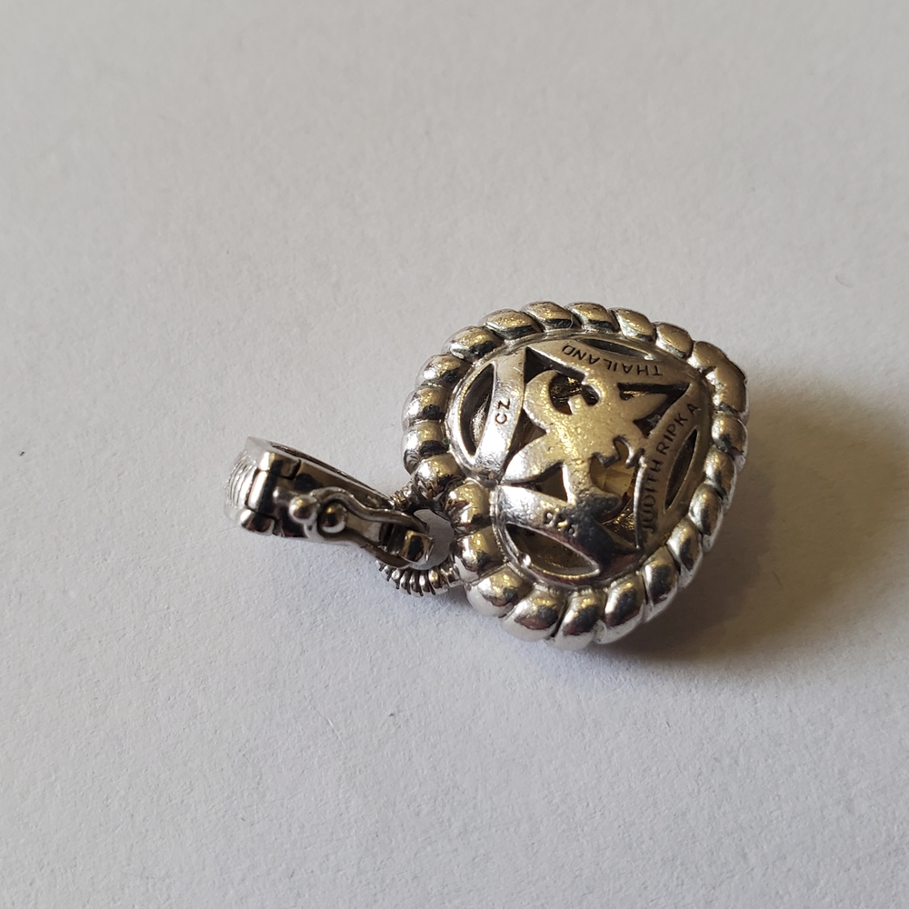 Judith Ripka Silver Heart Pendant with Champagne Stone - Picture 6 of 6